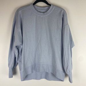 Lululemon Women's LA Back in Action Crew Size S/M Oversized Sweatshirt Blue